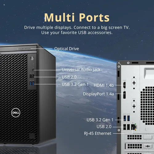 Miniatura 6 de Dell OptiPlex 3000 - Escritorio de negocios en torre de tamaño completo, procesador Intel i5-12500, memoria RAM DDR4 de 4 GB, SSD PCIe de 256 GB