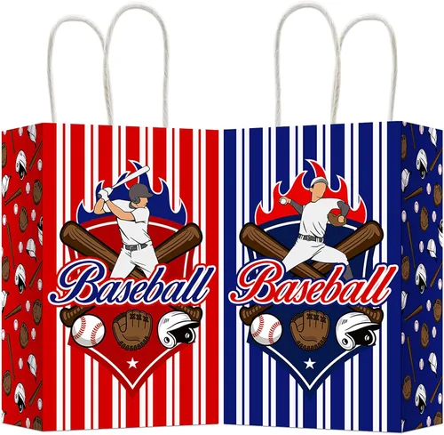 Miniatura 8 de Paquete de 12 bolsas de regalo con diseño de boliche para fiestas, bolsas de golosinas con mango para fiesta de cumpleaños con temática de boliche