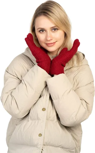 Miniatura 22 de Guantes de invierno cálidos para pantalla táctil para mujer, guantes térmicos de punto de lana con forro polar para clima frío