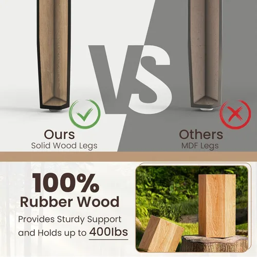 Miniatura 6 de NAFORT - Juego de 4 sillas de comedor negras de madera, sillas de cocina sin brazos con patas de madera de goma sólida, almohadillas Negro