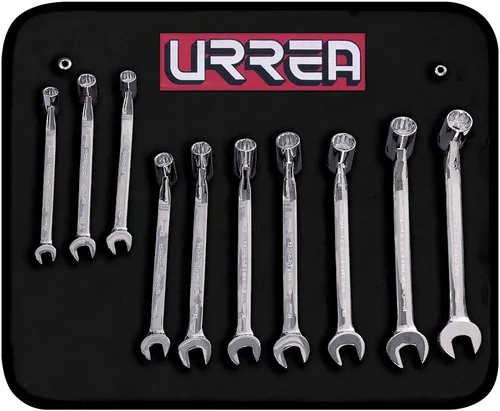 Miniatura 6 de URREA Llave de cabeza flexible de 12 puntos, llave combinada de cabeza flexible de 0.551 in con extremo de caja de trinquete y extremo abierto fijo