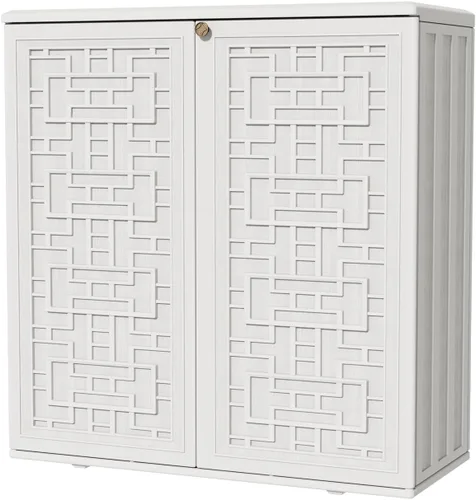 KINYING Armario de almacenamiento para exteriores, impermeable, caja de cubierta de resina de 62 galones para cojines de muebles de patio, Blanco