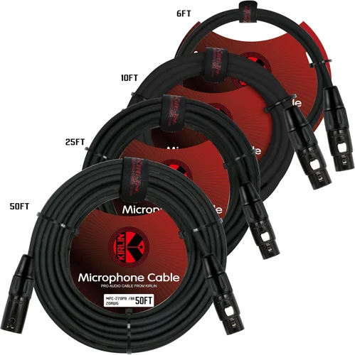 Miniatura 2 de KIRLIN Cable de micrófono MPC, XLR, negro, 25 pies (MPC-270PB-25/BK)
