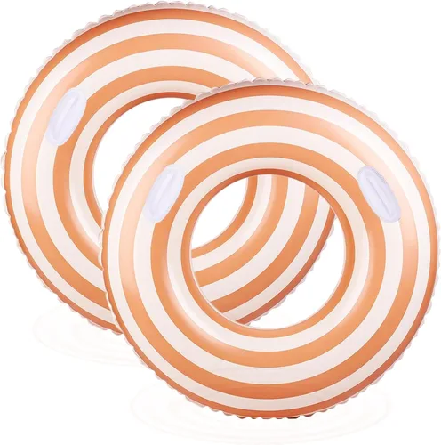 Miniatura 11 de Flotador de piscina grande a rayas, flotadores inflables de piscina para adultos, paquete de 2 flotadores de piscina, tubos de piscina, anillos