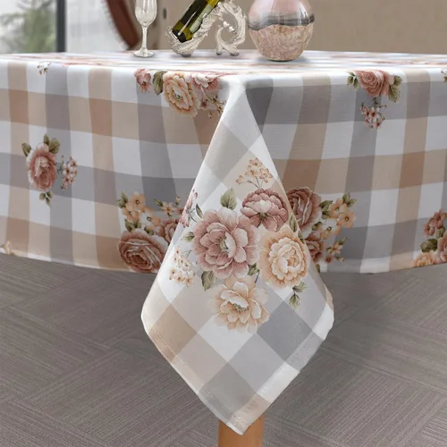 Miniatura 21 de Mantel rectangular con estampado floral de 60 x 84 pulgadas, resistente a las manchas e impermeable, mantel de vino para cocina, comedor, decoración