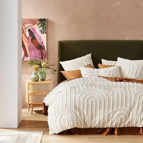 Miniatura 4 de INDACORIFY Hermosa funda de edredón de algodón blanco con diseño bohemio, funda de edredón Doone de algodón indio lavado, 2 fundas de almohada, ropa