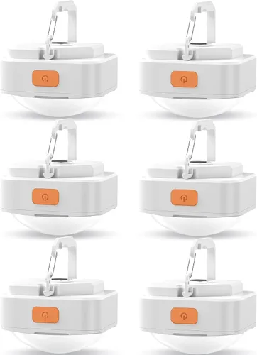 Miniatura 10 de Luces de campamento recargables FLY2SKY 2 piezas de luces blancas de tienda de campaña mini linterna portátil LED linterna de campamento