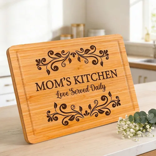 Miniatura 2 de Tabla de cortar personalizada como regalo para el día de la madre, mamá, abuela, esposa, decoración de cocina de madera grabada, regalo