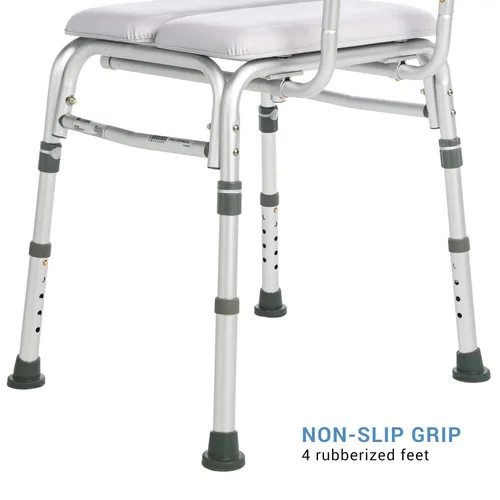 Miniatura 3 de Lumex - Silla de ducha acolchada de lujo con respaldo, cojines acolchados impermeables para mayor comodidad y calidez, color blanco, 7944KD-1