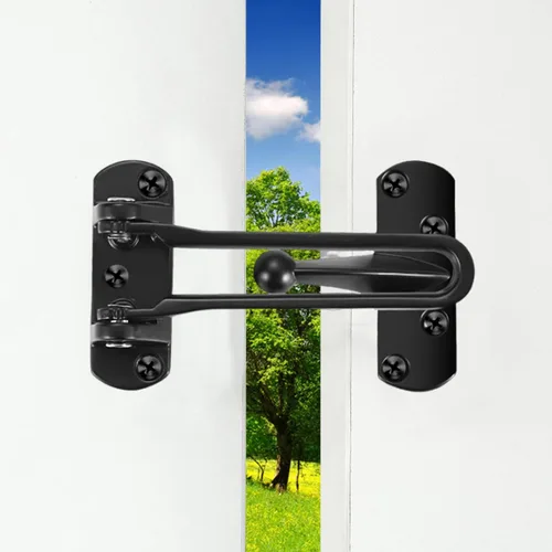 Miniatura 3 de Cerradura de Barra Oscilante Alise, Cerradura de Puerta para Puertas Frontales y Puertas Interiores, Pestillo de Seguridad de Puerta para la Negro