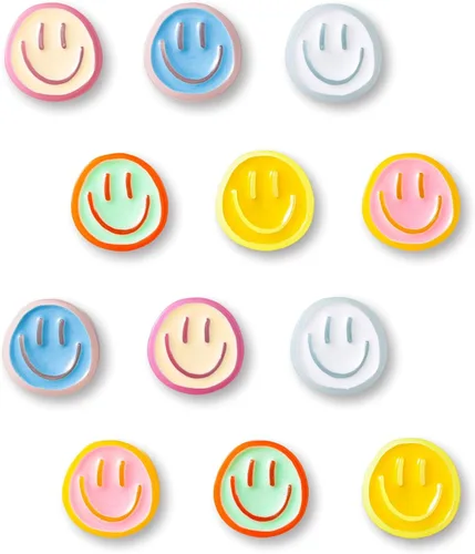 Miniatura 9 de Mymazn Imanes para refrigerador, imanes lindos para refrigerador, 12 piezas de imanes coloridos para pizarra, gabinete, casillero, imanes