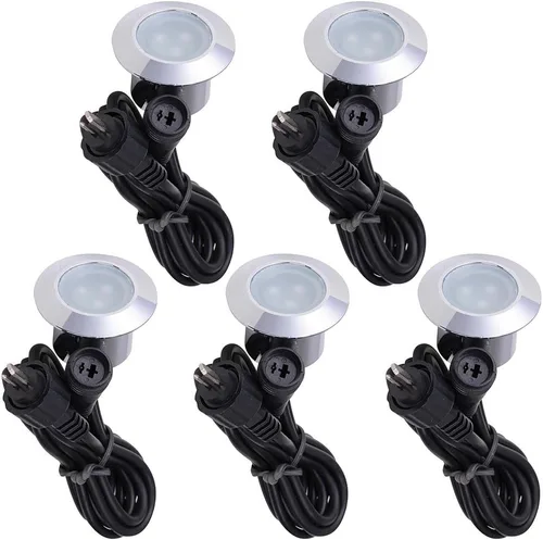 Miniatura 8 de Yescom Paquete de 5 luces LED de aluminio para terraza, iluminación de paisaje de bajo voltaje de 12 V, blanco cálido de 3000 K, IP67, impermeable