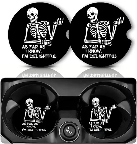 Miniatura 30 de Yonlevres Posavasos de automóvil para portavasos de automóvil, tapete de goma antideslizante de 2.75 pulgadas con muesca para el dedo, paquete de 2