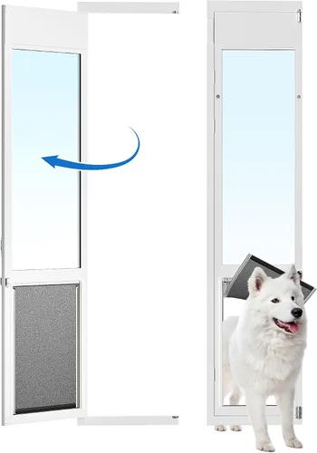 Miniatura 7 de Puerta grande para perros para puerta de vidrio deslizable, puerta para mascotas que se puede abrir para puertas de vidrio deslizables, todo