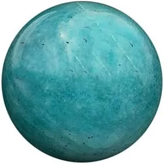 Figura de esfera de adivinación de cuarzo curativo con bola de amazonita natural con soporte de madera, 1.969 in/1.96 pulgadas