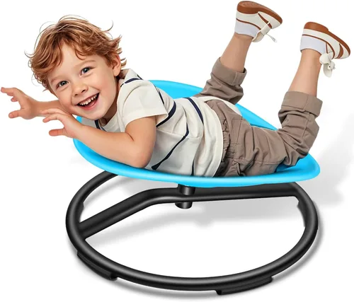 Miniatura 11 de FERUERW Silla Giratoria para Niños Autistas, Silla Sensorial Giratoria, Capacidad de Peso 100KG, Juguete Sensorial para Niños con TDAH/Autismo, Rojo