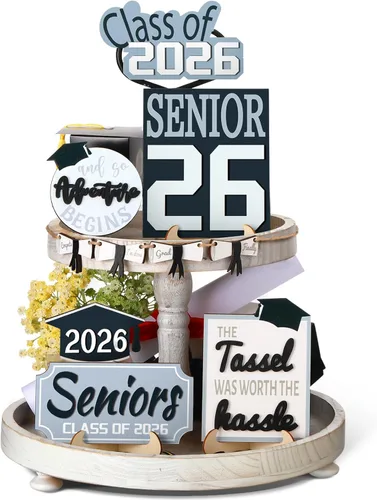 Miniatura 12 de Juego de 13 piezas de decoración de bandejas escalonadas de sandía de verano, letrero de madera de verano de madera de Hawaii, decoración de bandeja