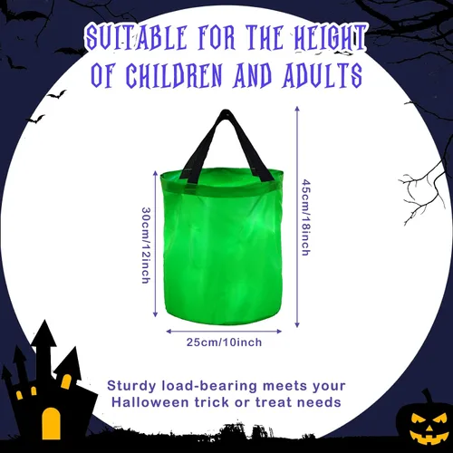 Miniatura 3 de 2 bolsas de dulces de Halloween con luz LED, bolsas de fiesta de Halloween, multiusos, reutilizables, bolsas para Halloween para dulce o dulce Verde