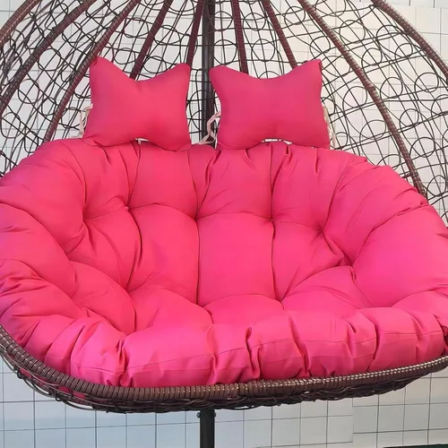 Miniatura 9 de Cojín de repuesto para silla Columpio de 2 plazas, Lavable, Grueso, Grande, de Mimbre, impermeable y resistente al sol, para balcón y patio