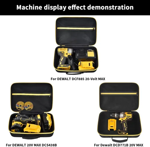Miniatura 4 de Estuche rígido para almacenamiento de herramientas, para guardar herramientas de taladro DeWalt y amoladora angular/para inflador de neumáticos