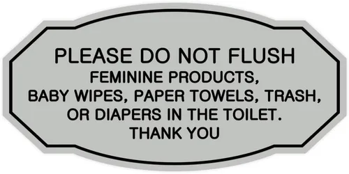 Signs ByLITA Letrero de etiqueta victoriana Please Do Not Flush (Lt Gray), pequeño, 1 paquete Gris claro