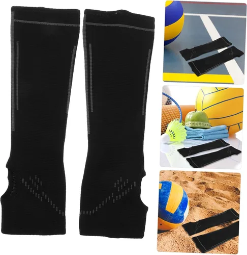 Miniatura 9 de Deportes Brazo Protectores Voleibol Antebrazo Mangas Conjunto Hombres Mangas de Compresión Cobertura Extendida Negro