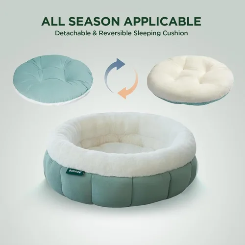 Miniatura 6 de BALANCE Camas para gatos de interior, cama redonda lavable para gatos, bonita cama para gatitos con parte inferior antideslizante para gatitos