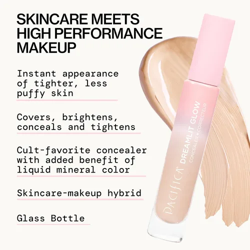 Miniatura 4 de Pacifica Corrector DreamLit Glow de cobertura completa con escualano para ojeras y corrección de manchas oscuras, ligero y duradero, vegano y libre