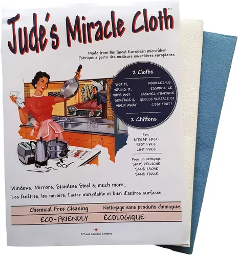 Miniatura 9 de Jude's Miracle Cloth Paquete de 2 Blanco/Azul JMC2PK