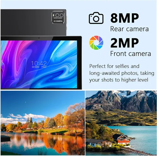 Miniatura 6 de HOTTABLET Tablet Android 15 de 10", 12(4+8Expand) GB RAM+64GB ROM, cámara dual de 2+8 MP, batería de 6000 mAh