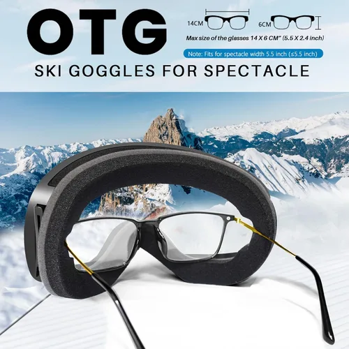 Miniatura 2 de Ski Goggles for Men Women Adult Youth, OTG Frameless 100% Anti Fog & UV Protection with Organizer