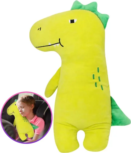 Farochy - Almohada de automóvil para niños, funda para cinturón de seguridad de dinosaurio, almohada para cinturón de seguridad de automóvil, fundas