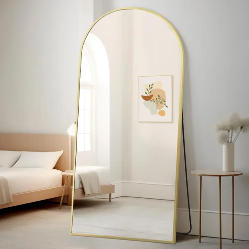Miniatura 10 de MELOMOIR Espejo arqueado de cuerpo entero, 56"x18" espejo de piso, espejo independiente apoyado o colgante, para sala de estar, dormitorio