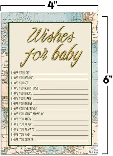 Miniatura 4 de Amanda Creation Adventure Awaits Baby Wishes Cards 20, 4 x 6 pulgadas, gran recuerdo y actividad divertida para baby showers, deseos para recuerdos