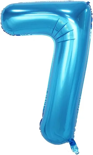 Miniatura 7 de Globos de números grandes del 0-9, color azul, 40 pulgadas, kit para decoraciones de fiesta de cumpleaños y baby showers para inflar con helio