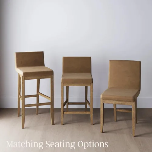Miniatura 9 de Nathan James Gracie - Silla de comedor moderna con cojín, silla de comedor tapizada con marco de madera maciza, color marrón claro, juego de 2