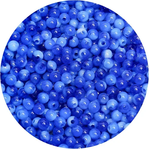 Miniatura 52 de BONNY BOXX 2000 piezas 4 mm cuentas redondas de acrílico de zafiro suave, bolas de plástico de chicle de burbujas, cuentas gruesas de bolas