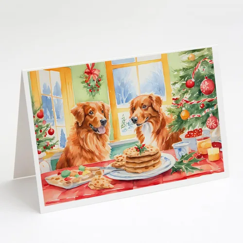Miniatura 145 de Caroline's Treasures DAC3884GCA7P Paquete de 8 tarjetas en blanco de Navidad con galletas de husky siberiano Tarjetas de felicitación con sobres