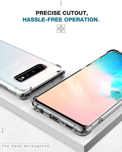 Miniatura 6 de KIOMY Funda transparente para Samsung Galaxy S10+ / S10 Plus, esquinas de bolsa de aire, a prueba de golpes, funda protectora para teléfono, diseño