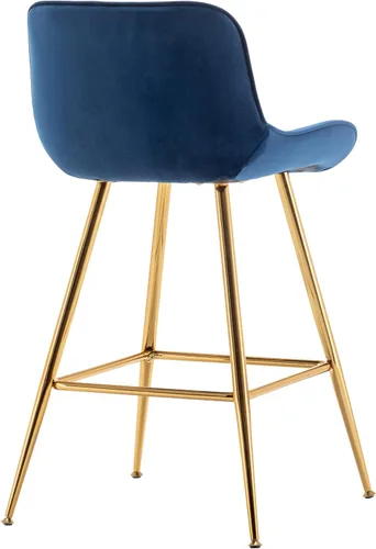 Miniatura 10 de Sidanli Blue - Juego de 2 taburetes de bar de terciopelo de 24 pulgadas con reposapiés, sillas de bar modernas para el hogar, isla de cocina, comedor
