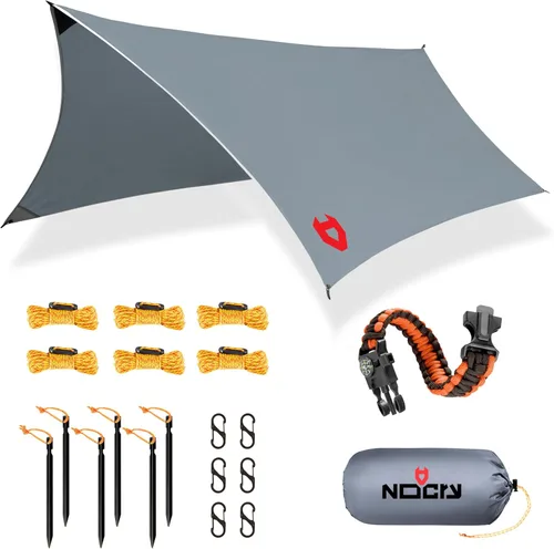 Miniatura 11 de Rain Fly EVOLUTION - Cubierta impermeable para hamaca o para tienda de campaña o acampada de 12 x 10 o 10 x 10, con brazalete de supervivencia
