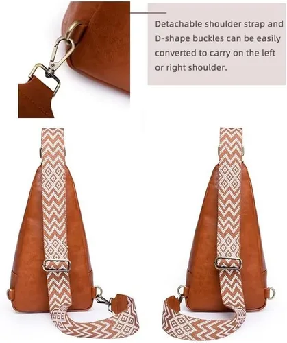 Miniatura 6 de SULCET Bolso bandolera para mujer, diseño vintage, bolso cruzado en el pecho, impermeable, ligero, para viajes, senderismo, mochila