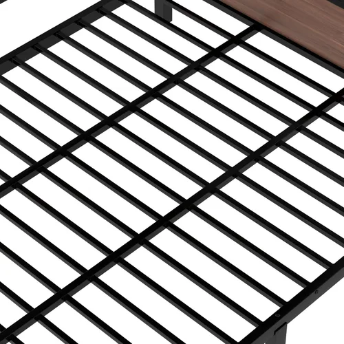 Miniatura 8 de Bellemave Litera Twin XL sobre Queen con estantes de almacenamiento y luces LED, literas de metal con escaleras, marco de litera resistente
