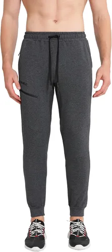Miniatura 7 de BROKIG Men's Joggers Tapered Athletic Pants Double Zipper Pockets Slim Fit Workout Sweat Pants Casual Gym Running Bottom