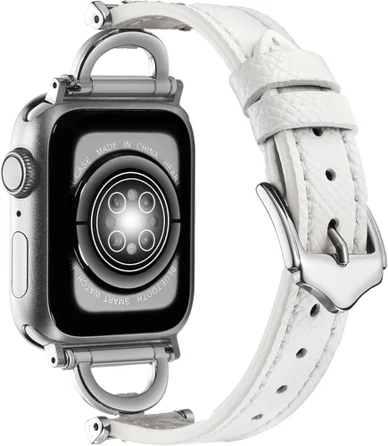 Miniatura 8 de Correa de cuero genuino compatible con Apple Watch para mujeres 38mm 40mm 41mm 42mm (serie 2024 10), correa de cuero delgada de diseñador
