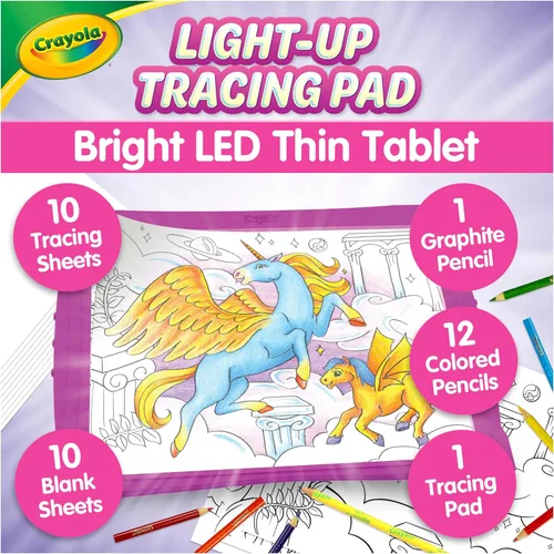 Miniatura 10 de Crayola Almohadilla de trazado iluminada: proyector de dibujo y trazado azul, para niños, regalos de vacaciones y Navidad para niñas y niños, mesa