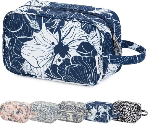 Miniatura 12 de Bolsa de aseo grande de tamaño completo, bolsa de cosméticos, bolsa de maquillaje de viaje, organizador para mujeres, hoja verde Z, M