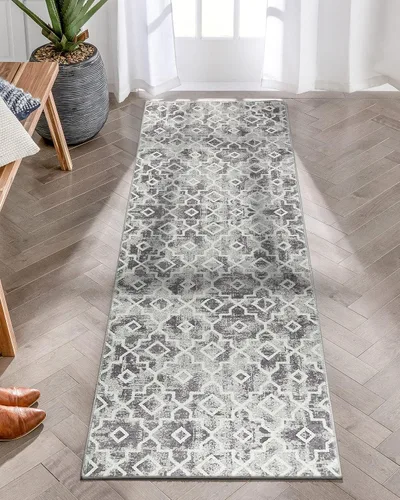 Miniatura 16 de Moynesa Alfombra marroquí lavable de 2 x 3 pulgadas, pequeña, azul, para cocina, baño, suave, antideslizante, de pelo bajo, moderna, geométrica