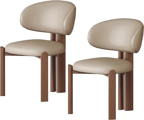 Miniatura 16 de Juego de 2 sillas de comedor tapizadas modernas, diseño cómodo con respaldo curvado para cocina, sala de estar, dormitorio u oficina