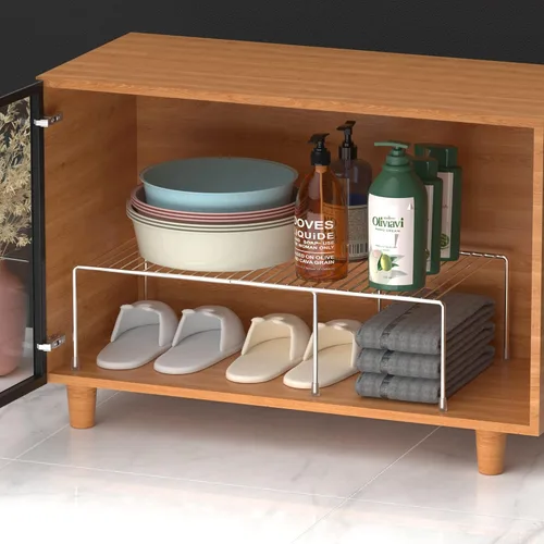Miniatura 4 de iPEGTOP Organizador de armario de cocina expandible, 2 piezas ajustables para congelador, estante de alambre de almacenamiento de alambre a prueba